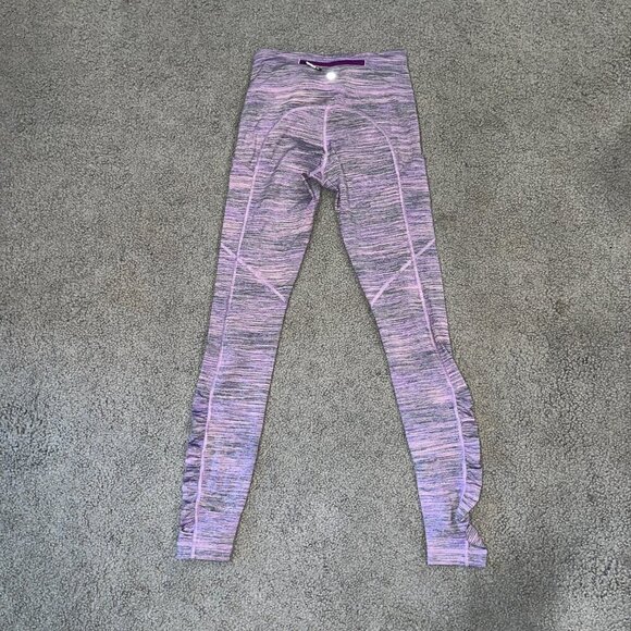 Lululemon Wunder Train Rushed Full Length Tights Leggings Lavender & Pink EUC  4 - Picture 4 of 8